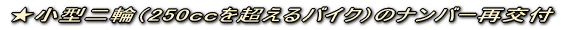 ★自動二輪(250ccを超えるもの)の廃車